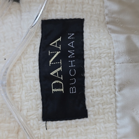 Dana Buchman Tweet Ivory Wool Button Down Coat Size 12 - Picture 7 of 10